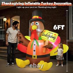 12FT Christmas Inflatable Santa Claus on Sleigh with 3 Reindeer and LED Lights O