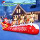 12ft Christmas Inflatable Santa On Sleigh With 3 Reindeers Outdoor Decorations