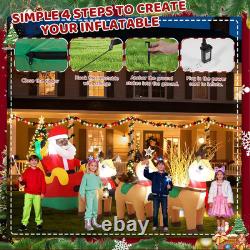 12FT Christmas Inflatables Black Santa Sleigh 2025 NEW LED Outdoor Decoration