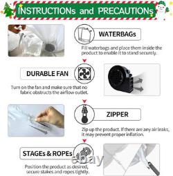 12FT Christmas Inflatables Black Santa Sleigh, Black Santa Claus on Sleigh with