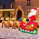 12ft Christmas Inflatables Santa Claus On Sleigh With Reindeer Deer Gift Box