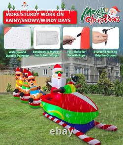 12FT Christmas Inflatables Santa Sleigh Funny 2025 NEW LED Outdoor Decoration