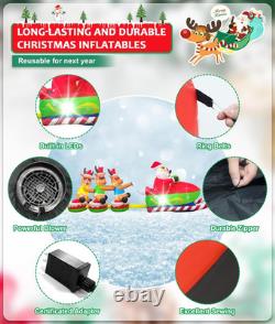 12FT Christmas Inflatables Santa Sleigh Funny 2025 NEW LED Outdoor Decoration