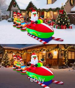 12FT Christmas Inflatables Santa Sleigh Funny 2025 NEW LED Outdoor Decoration