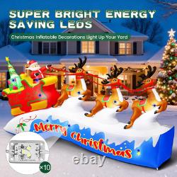 12FT Christmas Inflatables Santa on Sleigh 2025 NEW LED Outdoor Decoration