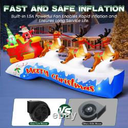 12FT Christmas Inflatables Santa on Sleigh 2025 NEW LED Outdoor Decoration