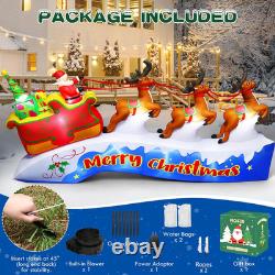 12FT Christmas Inflatables Santa on Sleigh 2025 NEW LED Outdoor Decoration