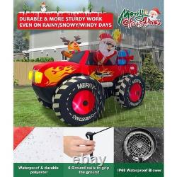 12FT Inflatable Santa on Sleigh With 3 Reindeer Christmas Decor LED Lights New