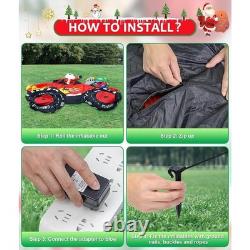 12FT Inflatable Santa on Sleigh With 3 Reindeer Christmas Decor LED Lights New