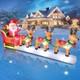 12ft Long Christmas Inflatables Santa Claus With Reindeers Outdoor Decorations