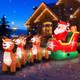 12' Christmas Inflatable Santa On Sleigh With 3 Reindeer & Led Lights Xmas Decor