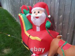 12' FT Airblown Inflatable LED Lighted Santa Sleigh Scene and Reindeer