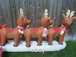 12' FT Airblown Inflatable LED Lighted Santa Sleigh Scene and Reindeer