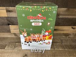 12 FT Christmas Inflatable Santa Claus on Sleigh with Five Reindeers NEW