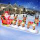 12 Ft Christmas Inflatables Santa Claus On Sleigh With 3 Reindeers, Blow Up Outd