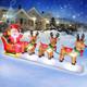 12 Ft Christmas Inflatables Santa Claus On Sleigh With 3 Reindeers, Blow Up Outd