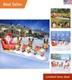 12 Ft Santa Claus On Sleigh Inflatable With 3 Reindeer Holiday Yard Decoration
