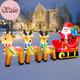 12 Ft Santa Sleigh Inflatable Christmas Decorations Outdoor 3 Reindeers Built