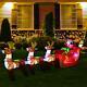 12 Foot Christmas Inflatable Santa Claus On Sleigh With 3 Reindeer Yard Art Decor