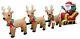 12 Ft Easy Visible Christmas Inflatable Santa Claus On Sleigh With 3 Reindeer
