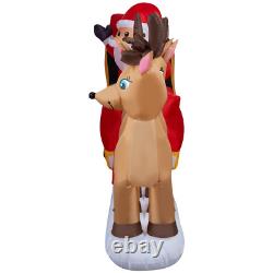 12 Ft Giant Santa Sleigh And Reindeer Inflatable Outdoor Christmas Decorations