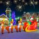 12 Ft Inflatable Reindeer Sleigh With Santa Led Outdoor Christmas Decor