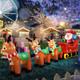 12 Ft Inflatable Santa Sleigh With 3 Reindeer And Led Lights For Holiday Decor
