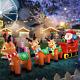 12 Ft Inflatable Santa Sleigh With 3 Reindeer And Led Lights For Yard Decor