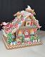 12''sugarplum Dreams Christmas Gingerbread House Santa Sleigh Reindeer On Roof