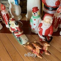 12 Vintage 1960-70s Empire Blow Molds Santa Candle SnowMan Angel Sleigh Reindeer