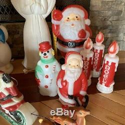 12 Vintage 1960-70s Empire Blow Molds Santa Candle SnowMan Angel Sleigh Reindeer