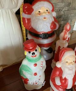 12 Vintage 1960-70s Empire Blow Molds Santa Candle SnowMan Angel Sleigh Reindeer