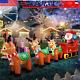12ft Inflatable Santa Sleigh Decor With 3 Reindeer Led Lights Yard Decoration New
