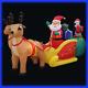 13ft Christmas Inflatable Outdoor Yard Decor Santa Claus On Sleigh Two Reindeers