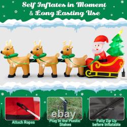 13FT Christmas Inflatables Santa's Sleigh 2025 NEW LED Outdoor Decoration