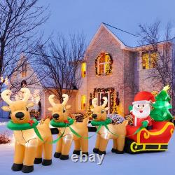 13FT Christmas Inflatables Santa's Sleigh 2025 NEW LED Outdoor Decoration