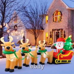 13FT Christmas Inflatables Santa's Sleigh 2025 NEW LED Outdoor Decoration
