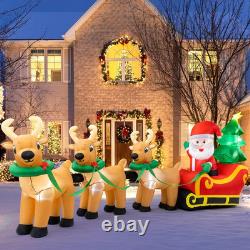 13FT Christmas Inflatables Santa's Sleigh 2025 NEW LED Outdoor Decoration