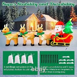 13FT Inflatable Santa Sleigh & Reindeer Outdoor Christmas Decor