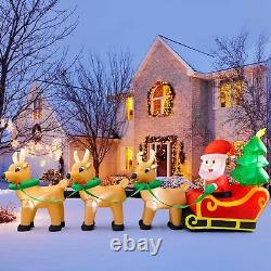 13FT Inflatable Santa Sleigh & Reindeer Outdoor Christmas Decor