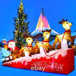 13.5 FT Christmas Inflatable Santa Claus on Sleigh With3 Reindeers Xmas Yard Décor