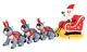 13' Gemmy Santa Sleigh With Raccoon Reindeers Airblown Lighted Yard Inflatable
