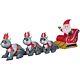 13' Gemmy Airblown Santa Sleigh Withracoon Reindeer Christmas Yard Decoration 1