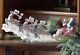 14 Frosted Santa Claus In Sleigh With Reindeer Christmas Table Top Figures Two