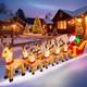 14 Ft Christmas Inflatable Santa Sleigh 9 Reindeer Led Outdoor Holiday Yard Deco