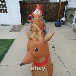 16 Ft Lighted Santa and Sleigh Airblown Christmas Inflatable Reindeer