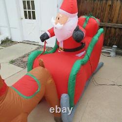 16 Ft Lighted Santa and Sleigh Airblown Christmas Inflatable Reindeer