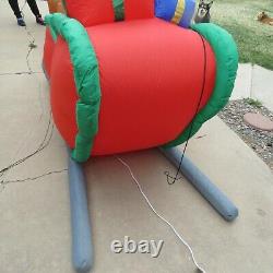 16 Ft Lighted Santa and Sleigh Airblown Christmas Inflatable Reindeer