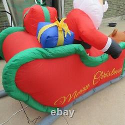 16 Ft Lighted Santa and Sleigh Airblown Christmas Inflatable Reindeer