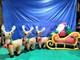 16' Gemmy Airblown Inflatable Colossal Santa In Sleigh Pulled By 3 Reindeer